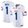 Brashard Smith Jersey #1 SMU Mustangs Icy College Football Vapor Limited White 