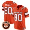 Brennan Presley Jersey #80 Oklahoma State Cowboys Leslie O'neal Patch Vapor Limited College Football Stitched Orange