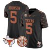Bijan Robinson Jersey #5 Texas Longhorns State Map and Sec Patch Vapor Limited College Football Stitched Black