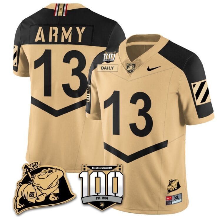 Bryson Daily Jersey #13 Army Black Knights Vapor Limited College Football Stitched Gold Alternate 8 Bryson Daily Jersey #13 Army Black Knights Vapor Limited College Football Stitched Gold Alternate.