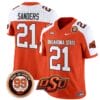 Barry Sanders Jersey #21 Oklahoma State Cowboys Leslie O'neal Patch Vapor Limited College Football Stitched Orange Alternate