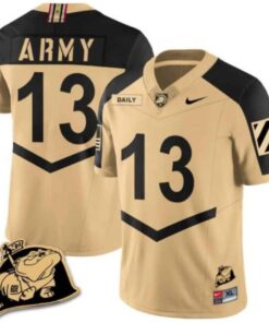 Bryson Daily Jersey #13 Army Black Knights Jersey Rocky The Bulldog Patch Vapor Limited College Football Stitched Gold Alternate