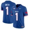 Brashard Smith Jersey #1 SMU Mustangs Icy College Football Vapor Limited Blue