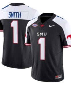 Brashard Smith Jersey #1 SMU Mustangs Icy College Football Vapor Limited Black Alternate