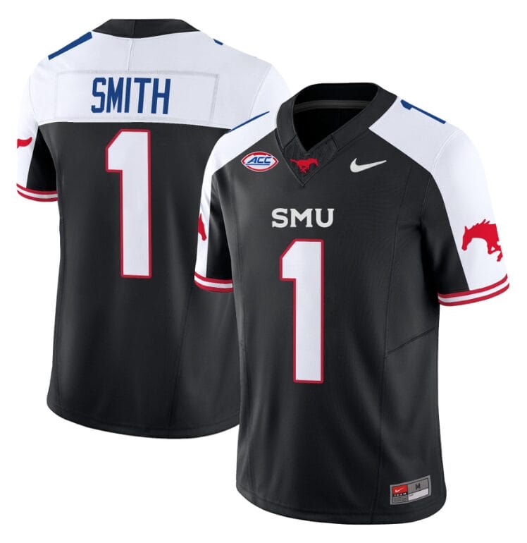 Brashard Smith Jersey #1 SMU Mustangs Icy College Football Vapor Limited Black Alternate 8 Brashard Smith Jersey #1 SMU Mustangs Icy College Football Vapor Limited Black Alternate