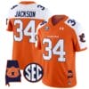 Bo Jackson Jersey #34 Auburn Tigers SEC Patch Vapor Limited College Football Stitched Orange Alternate
