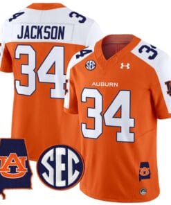 Bo Jackson Jersey #34 Auburn Tigers SEC Patch Vapor Limited College Football Stitched Orange Alternate