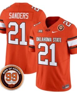 Barry Sanders Jersey #21 Oklahoma State Cowboys Leslie O'neal Patch Vapor Limited College Football Stitched Orange