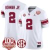 Billy Bowman Jr Jersey #2 Oklahoma Sooners 100th Anniversary Patch Vapor Limited College Football Stitched White