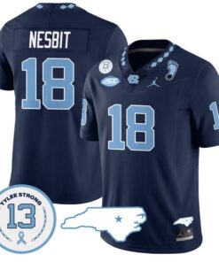 Bryson Nesbit Jersey #18 North Carolina Tar Heels Vapor College Football Stitched Navy 