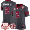 Billy Bowman Jr Jersey #2 Oklahoma Sooners 100th Anniversary Patch Vapor Limited College Football Stitched Anthracite