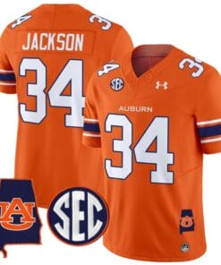 Bo Jackson Jersey #34 Auburn Tigers SEC Patch Vapor Limited College Football Stitched Orange