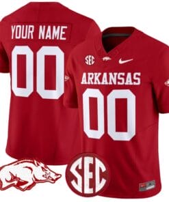 Custom Arkansas Razorbacks Jersey Name and Number Vapor Limited College Football Stitched Cardinal