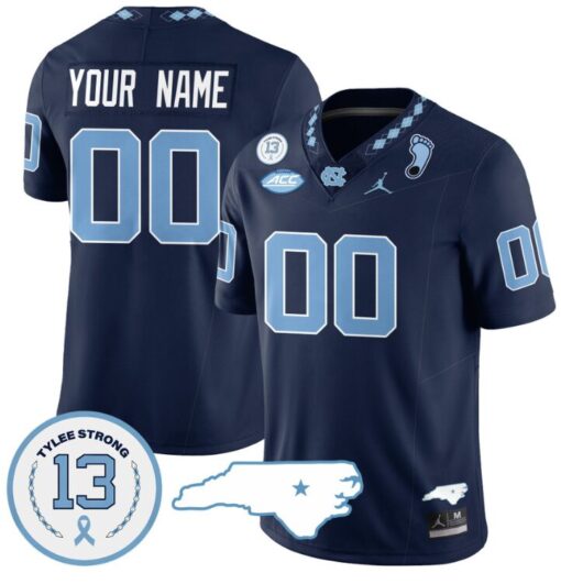 Custom North Carolina Tar Heels Jersey Name and Number Vapor College Football Stitched Navy