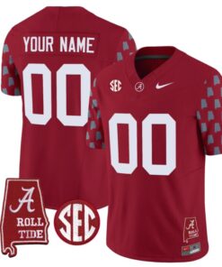 Custom Alabama Crimson Tide Jersey Name and Number Vapor College Football Limited Stitched Crimson