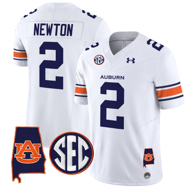 Cam Newton Jersey #2 Auburn Tigers SEC Patch Vapor Limited College Football Stitched White 8 Cam Newton Jersey #2 Auburn Tigers SEC Patch Vapor Limited College Football Stitched White