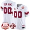 Custom Oklahoma Sooners Jersey Name and Number 100th Anniversary Patch Vapor Limited College Football Stitched White
