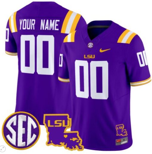 Custom LSU Tigers Jersey Name and Number 2024 Louisiana Patch Vapor Limited College Football Stitched Purple