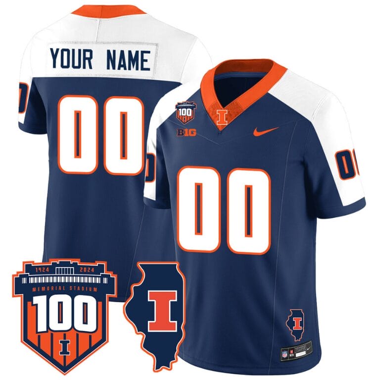 Custom Illinois Fighting Jersey Name and Number Vapor Limited College Football Stitched Navy Alternate 8 Custom Illinois Fighting Jersey Name and Number Vapor Limited College Football Stitched Navy Alternate