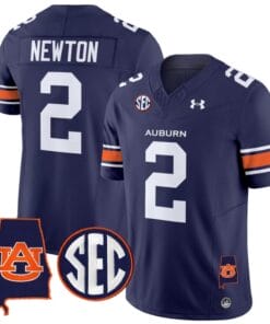 Cam Newton Jersey #2 Auburn Tigers SEC Patch Vapor Limited College Football Stitched Navy