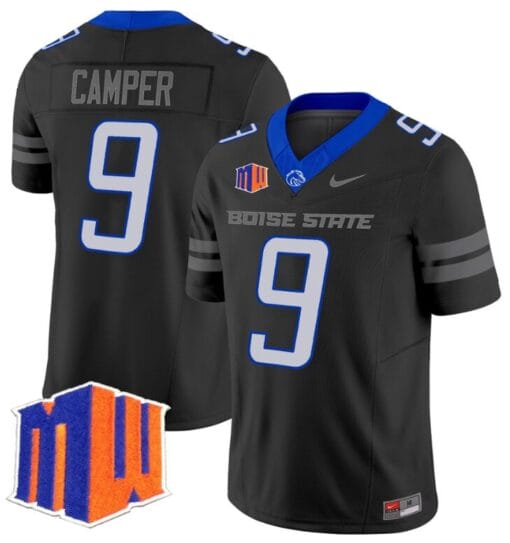 Cameron Camper Jersey #9 Boise State Broncos Vapor Limited College Football Stitched Black