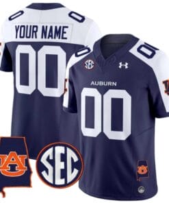 Custom Auburn Tigers Jersey Name and Number SEC Patch Vapor Limited College Football Stitched Navy Alternate