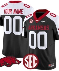 Custom Arkansas Razorbacks Jersey Name and Number Vapor Limited College Football Stitched Black Alternate