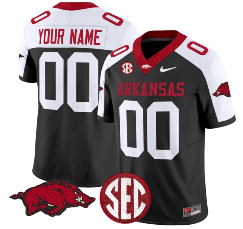 Custom Arkansas Razorbacks Jersey Name and Number Vapor Limited College Football Stitched Black Alternate 8 Custom Arkansas Razorbacks Jersey Name and Number Vapor Limited College Football Stitched Black Alternate