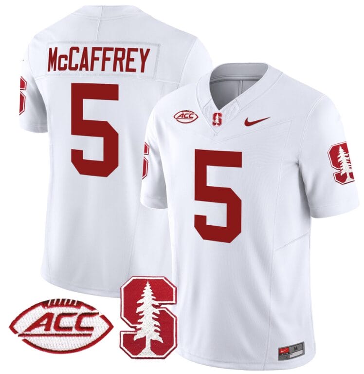 Christian McCaffrey Jersey #5 Stanford Cardinal Vapor Limited College Football Stitched White 8 Christian McCaffrey Jersey #5 Stanford Cardinal Vapor Limited College Football Stitched White