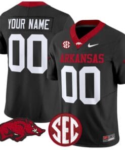 Custom Arkansas Razorbacks Jersey Name and Number Vapor Limited College Football Stitched Black