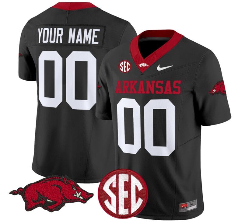 Custom Arkansas Razorbacks Jersey Name and Number Vapor Limited College Football Stitched Black 8 Custom Arkansas Razorbacks Jersey Name and Number Vapor Limited College Football Stitched Black