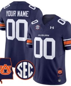 Custom Auburn Tigers Jersey Name and Number SEC Patch Vapor Limited College Football Stitched Navy