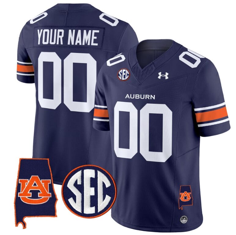 Custom Auburn Tigers Jersey Name and Number SEC Patch Vapor Limited College Football Stitched Navy 8 Custom Auburn Tigers Jersey Name and Number SEC Patch Vapor Limited College Football Stitched Navy
