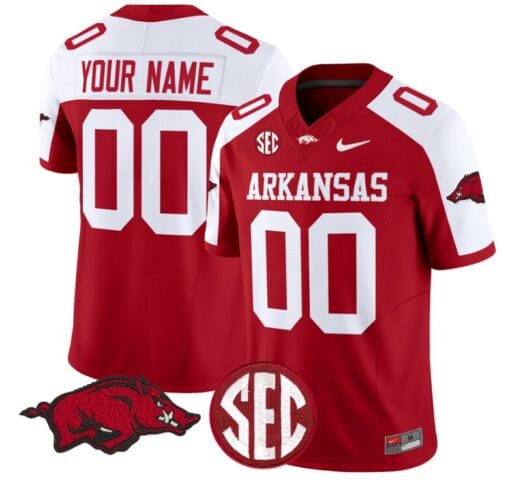 Custom Arkansas Razorbacks Jersey Name and Number Vapor Limited College Football Stitched Cardinal Alternate