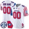 Custom Georgia Bulldogs Jersey Name and Number American Style Vapor Limited Football Stitched White