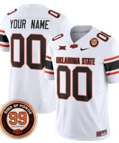 Custom Oklahoma State Cowboys Jersey Name and Number Leslie O'neal Patch Vapor Limited College Football Stitched White