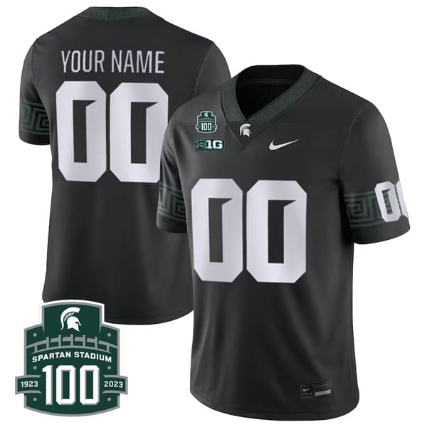 Custom Michigan State Spartans Jersey Name and Number College Football Black Alternate Limited All Stitched 8 Custom Michigan State Spartans Jersey Name and Number College Football Black Alternate Limited All Stitched