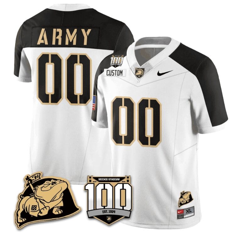 Custom Army Black Knights Jersey Name and Number Vapor Limited College Football Stitched White Alternate 8 Custom Army Black Knights Jersey Name and Number Vapor Limited College Football Stitched White Alternate
