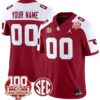 Custom Oklahoma Sooners Jersey Name and Number 100th Anniversary Patch Vapor Limited College Football Stitched Crimson Alternate