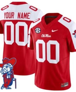 Custom Ole Miss Rebels Jersey Name and Number Vapor Limited College Football Stitched Red Alternate