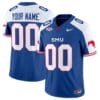 Custom SMU Mustangs Icy Jersey Name and Number College Football Vapor Limited Blue Alternate