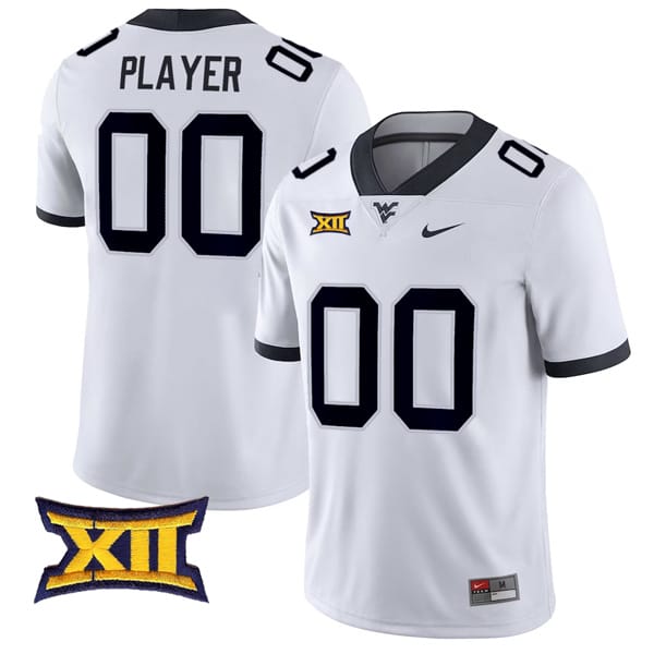 Custom West Virginia Mountaineers Jersey Name and Number College Football White All Stitched 8 Custom West Virginia Mountaineers Jersey Name and Number College Football White All Stitched