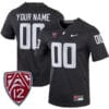 Custom Washington State Cougars Jersey Name and Number College Football Charcoal Alternate Game All Stitched