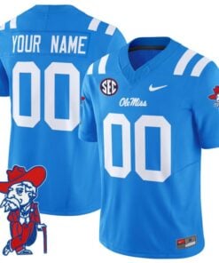 Custom Ole Miss Rebels Jersey Name and Number Vapor Limited College Football Stitched Powder Blue