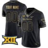 Custom West Virginia Mountaineers Jersey Name and Number College Football Black Gold “Gold Series” All Stitched