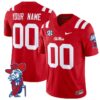 Custom Ole Miss Rebels Jersey Name and Number Vapor Limited College Football Stitched Red
