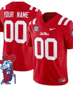 Custom Ole Miss Rebels Jersey Name and Number Vapor Limited College Football Stitched Red