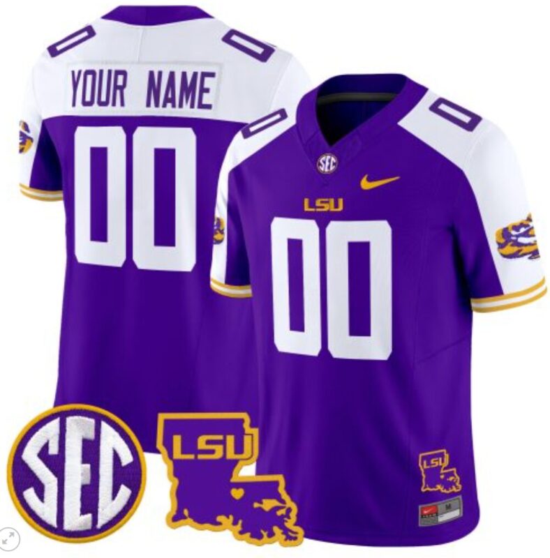 Custom LSU Tigers Jersey Name and Number 2024 Louisiana Patch Vapor Limited College Football Stitched Purple Alternate