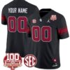 Custom Oklahoma Sooners Jersey Name and Number 100th Anniversary Patch Vapor Limited College Football Stitched Black