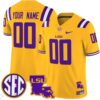 Custom LSU Tigers Jersey Name and Number 2024 Louisiana Patch Vapor Limited College Football Stitched Gold